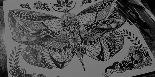 Abstract Butterfly Artwork Drawing