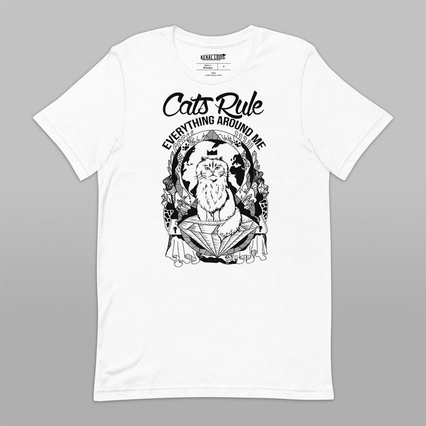 Cat Lovers T-shirts "Cats Rule Everything Around Me"