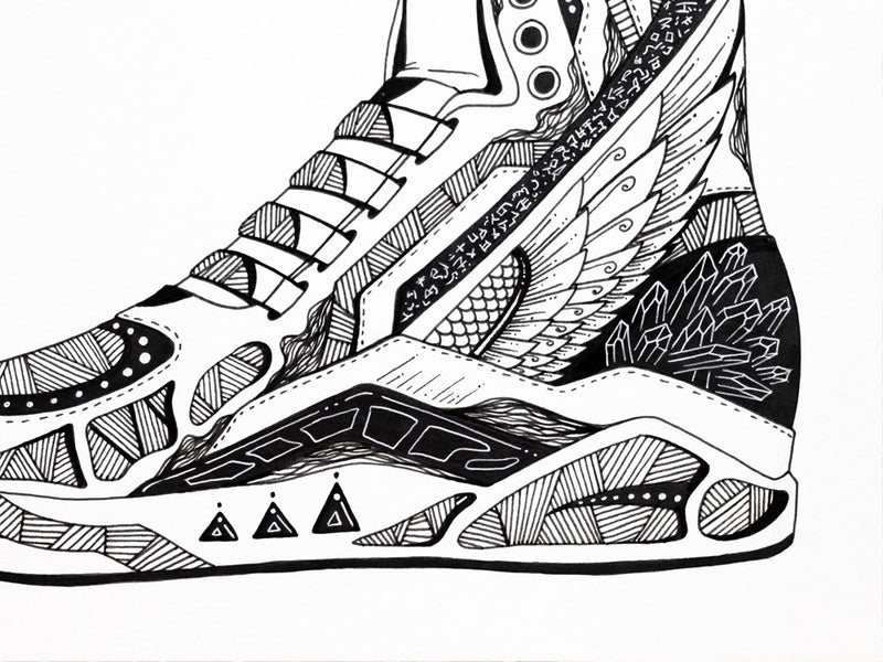 Flyer Sneaker Number 2: Original Ink Artwork + NFT Version 