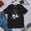 White line art atomic heart graphic tee in lightweight cotton for everyday casual wear