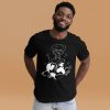White line art atomic heart graphic tee in lightweight combed cotton, laid-back everyday style