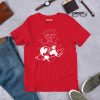 White line art atomic heart graphic tee in soft combed cotton for everyday wear