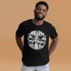 Dragonfly t-shirt with white circle line art graphic on lightweight cotton tee