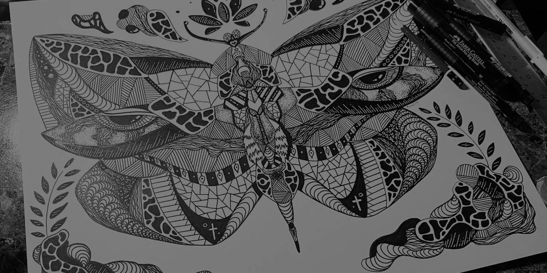 Abstract Butterfly Artwork Drawing