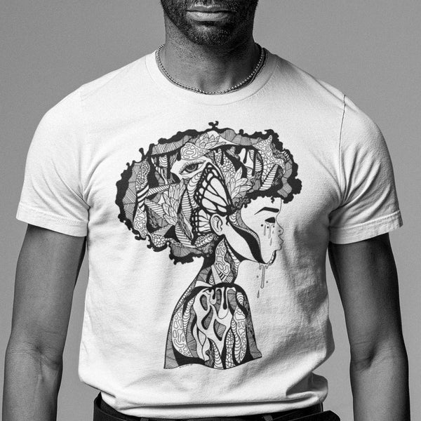 Afrocentric T-Shirts with "Beautiful Mind" Artwork
