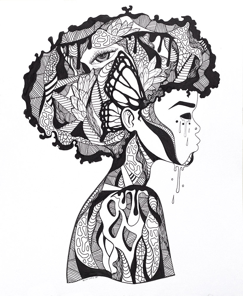 Beautiful Mind: Original Pen and Ink Artwork + NFT Version 