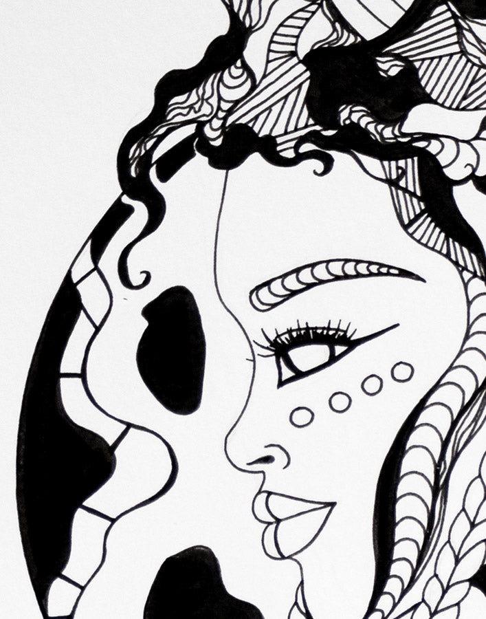 Beauty Queen: Original Pen and Ink Artwork + NFT Version 