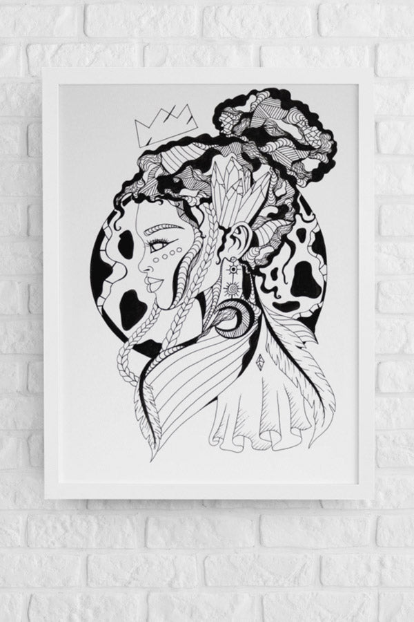 Beauty Queen: Original Pen and Ink Artwork + NFT Version 