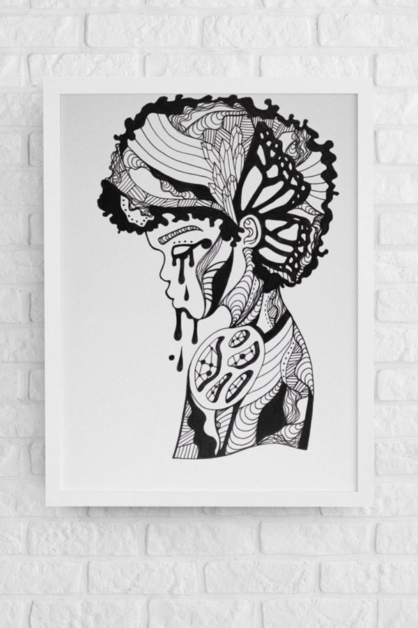 Beauty In Struggle: Original Pen Ink Artwork + NFT Version 