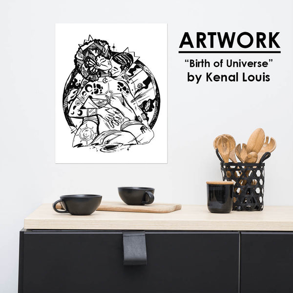 Birth of Universe Black Love Artwork 16x20