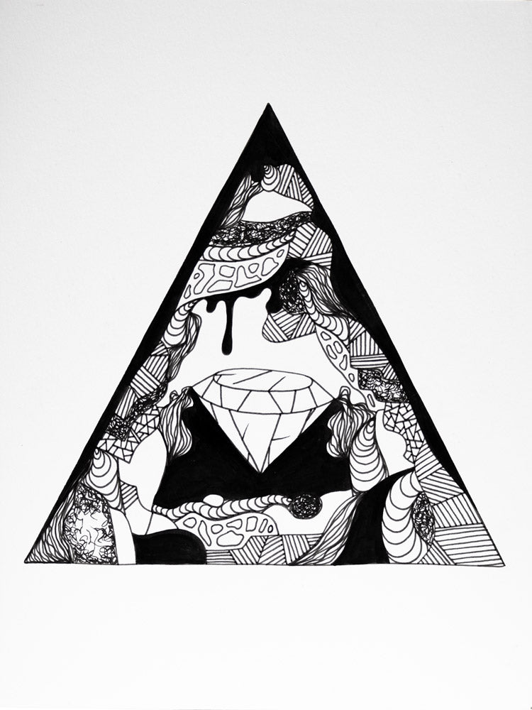 Diamond Triangle: Original Pen and Ink Artwork + NFT Version 