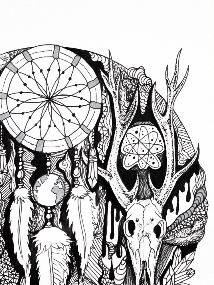 Dreamcatcher in the Desert: Original Ink Artwork + NFT 