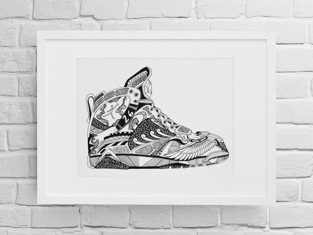 Fly Sneaker Born 26: Original Ink Artwork + NFT Version 