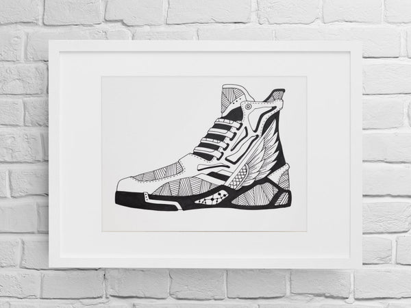 Flyer Sneaker Number 3: Original Ink Artwork + NFT Version 