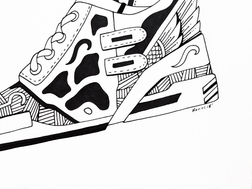 Flyer Sneaker Number 1: Original Ink Artwork + NFT Version 