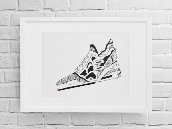 Flyer Sneaker Number 1: Original Ink Artwork + NFT Version 