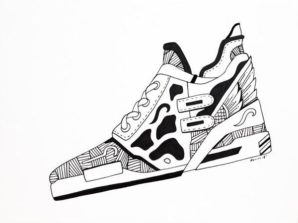 Flyer Sneaker Number 1: Original Ink Artwork + NFT Version 
