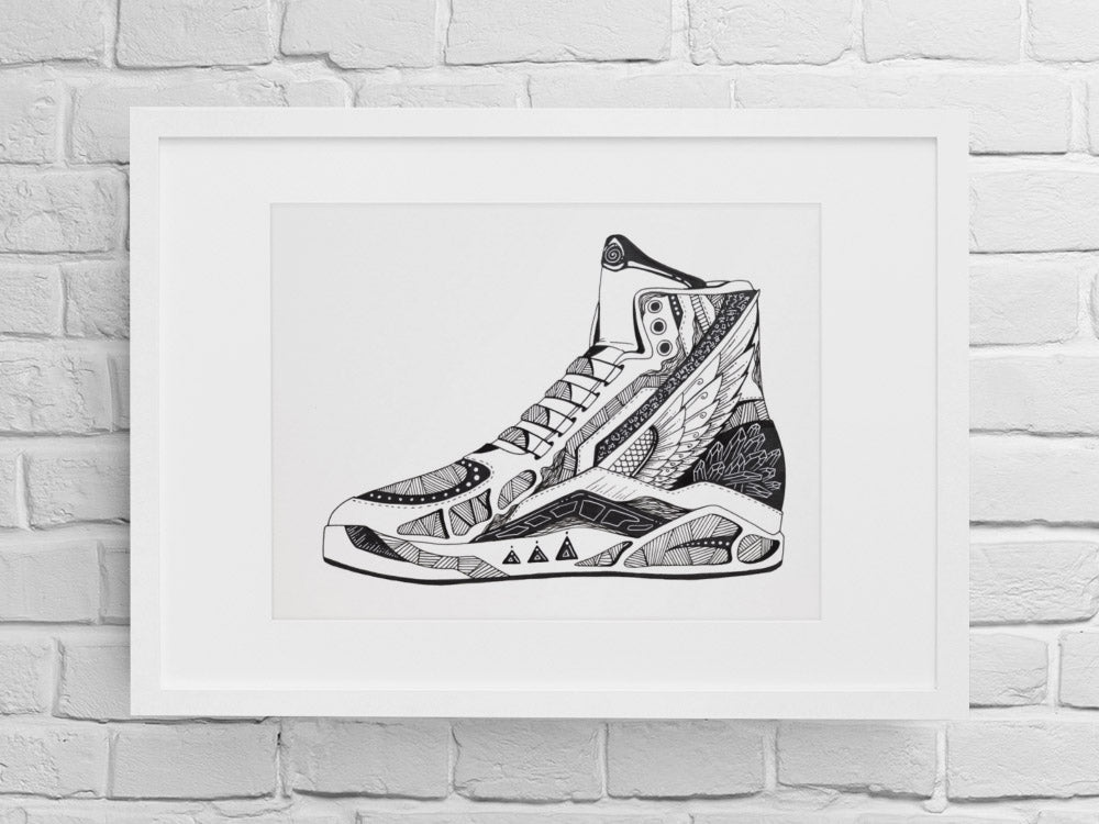 Flyer Sneaker Number 2: Original Ink Artwork + NFT Version 