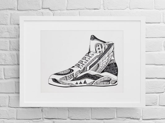 Flyer Sneaker Number 2: Original Ink Artwork + NFT Version 