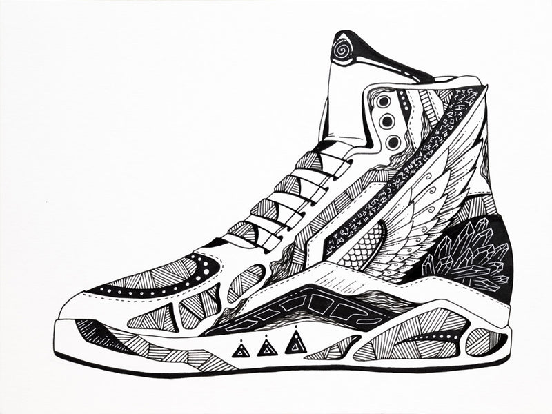 Flyer Sneaker Number 2: Original Ink Artwork + NFT Version 