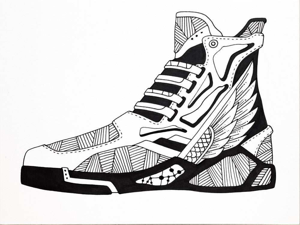 Flyer Sneaker Number 3: Original Ink Artwork + NFT Version 