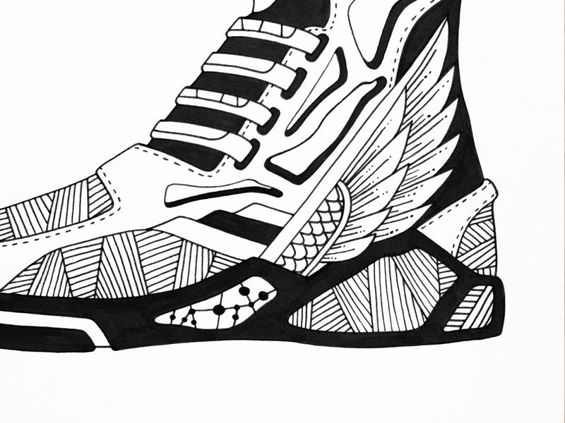 Flyer Sneaker Number 3: Original Ink Artwork + NFT Version 