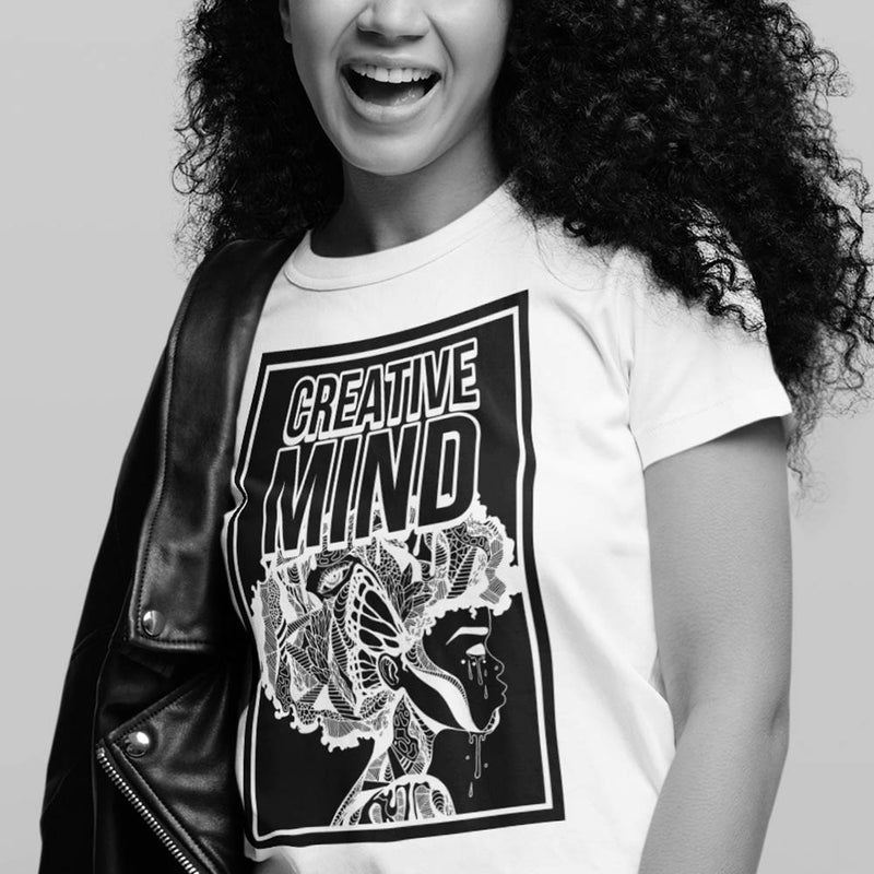 Inverted Afro T-shirt "Creative Mind" Afrocentric Shirt