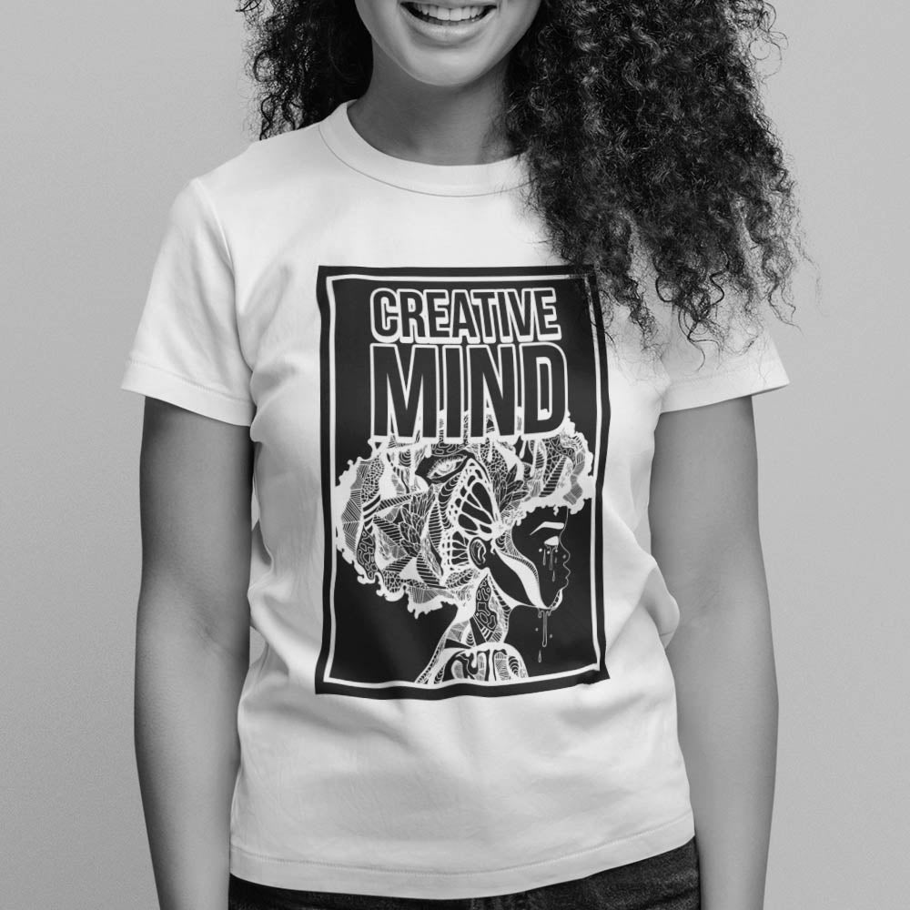 Inverted Afro T-shirt "Creative Mind" Afrocentric Shirt