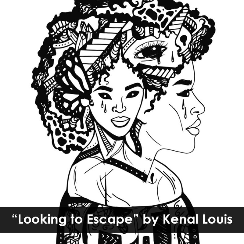 Powerful Afrocentric Artwork Print "Looking to Escape" Afro Art