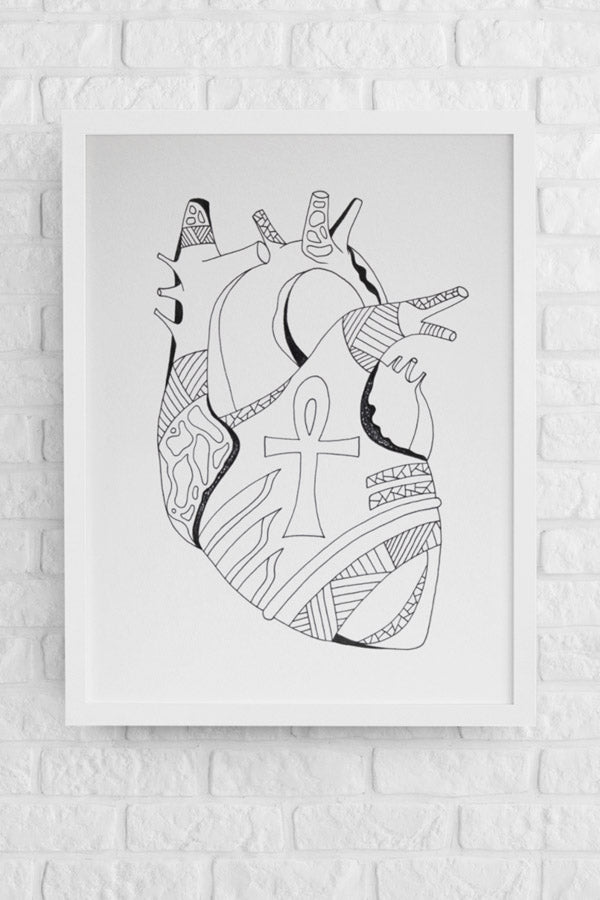 Melanin Heart: Original Pen and Ink Artwork + NFT Version 