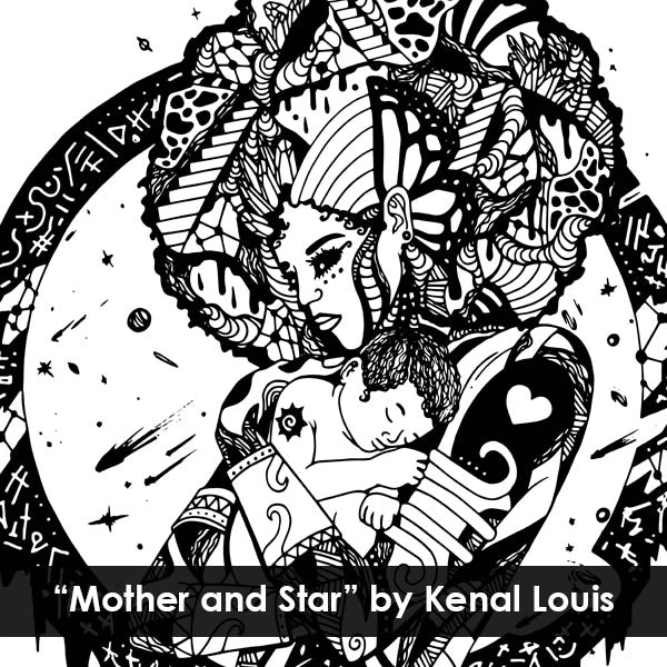 Mother and Child Artwork "Mother and Star" Art for Mom