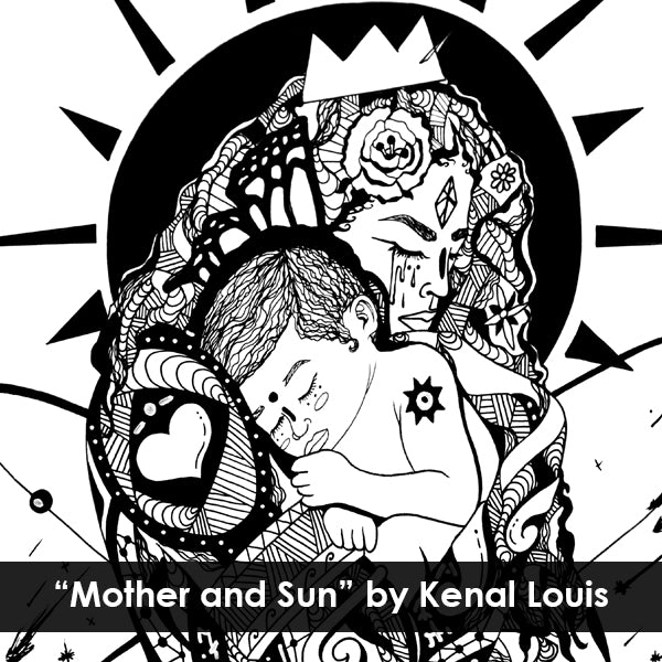 Mother and Child Artwork "Mother and Sun" Art for Mom