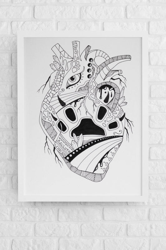 Panther’s Heart: Original Pen and Ink Artwork + NFT Version 