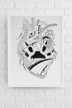 Panther’s Heart: Original Pen and Ink Artwork + NFT Version 