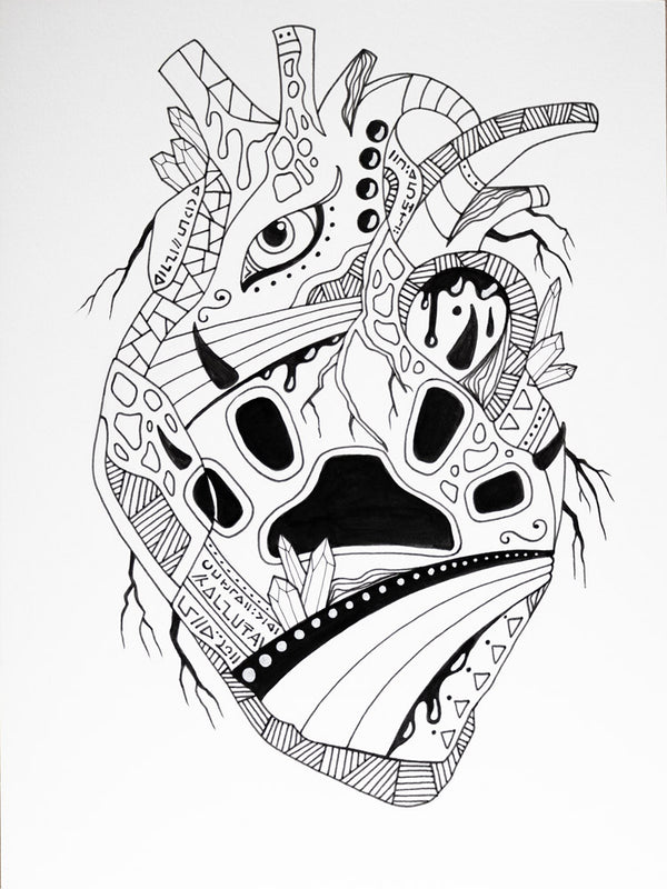 Panther’s Heart: Original Pen and Ink Artwork + NFT Version 