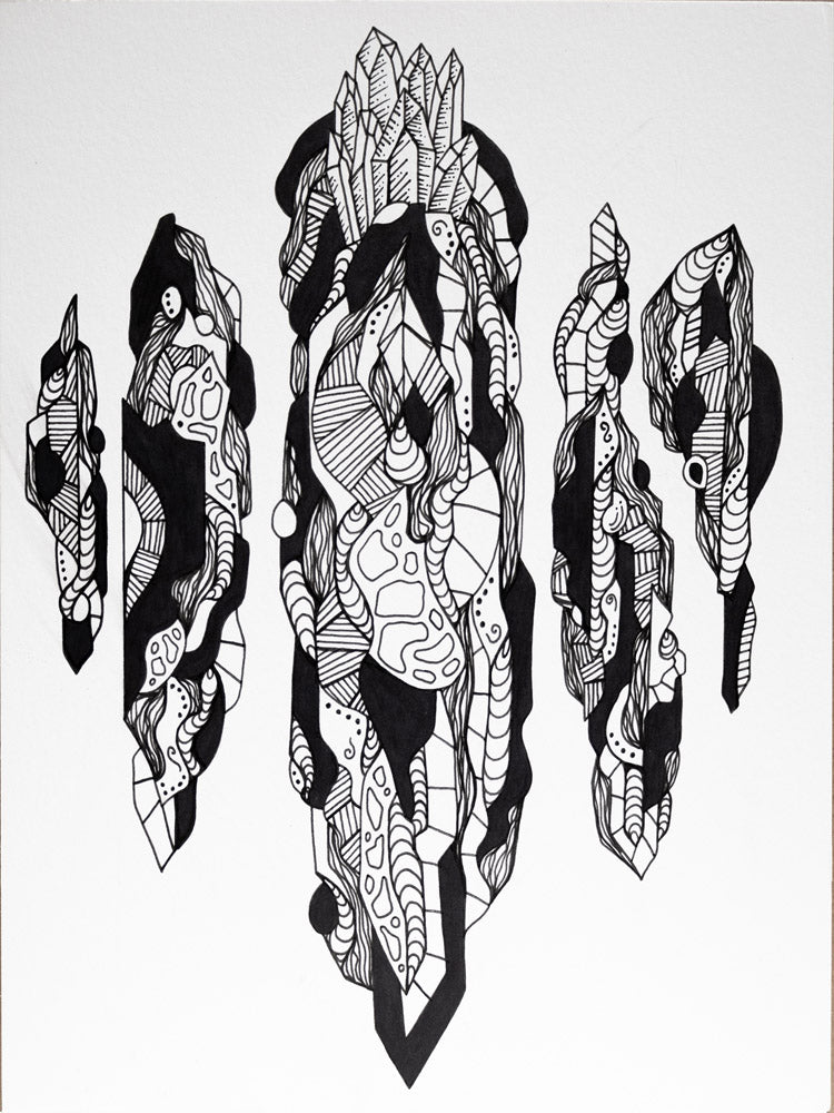 Pillars: Original Pen and Ink Artwork + NFT Version 