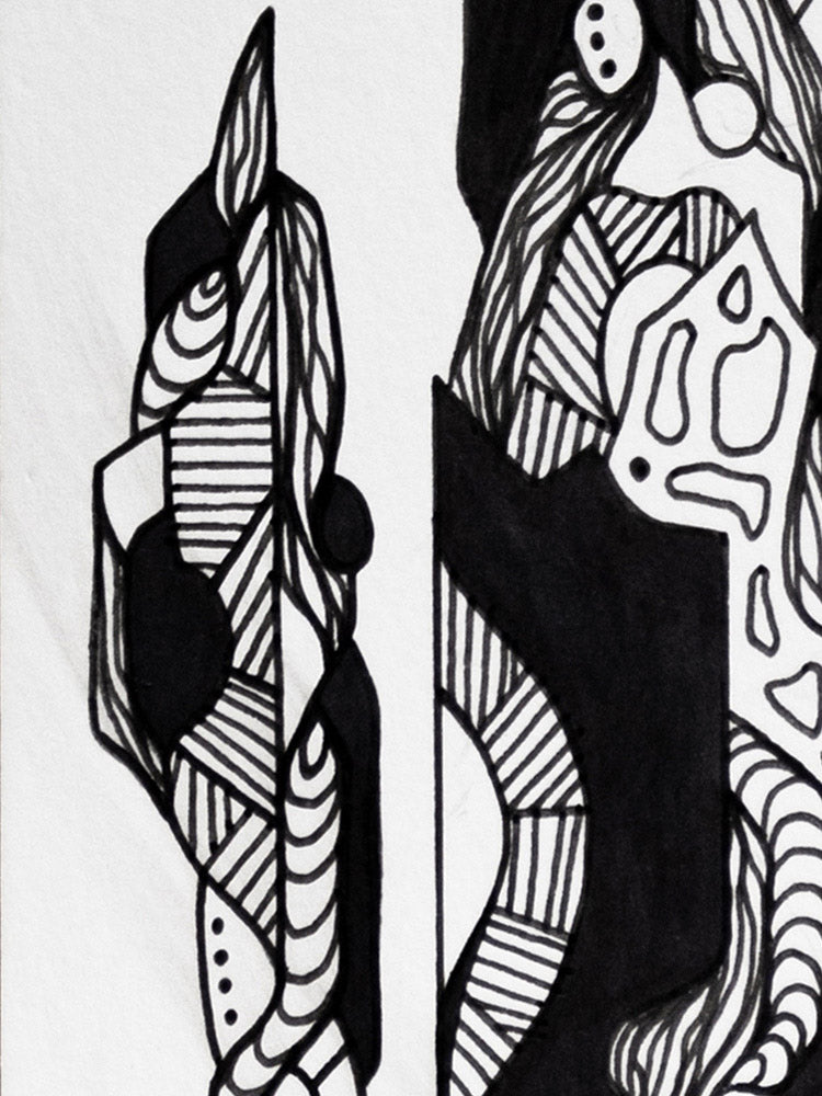 Pillars: Original Pen and Ink Artwork + NFT Version 