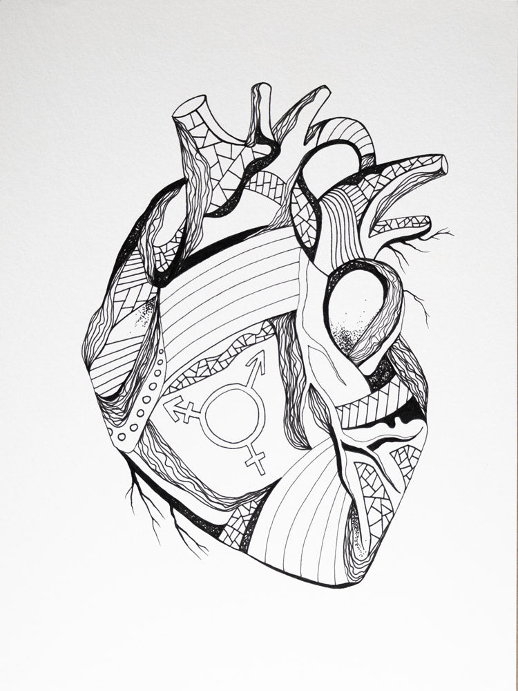 Pride Heart: Original Pen and Ink Artwork + NFT Version 