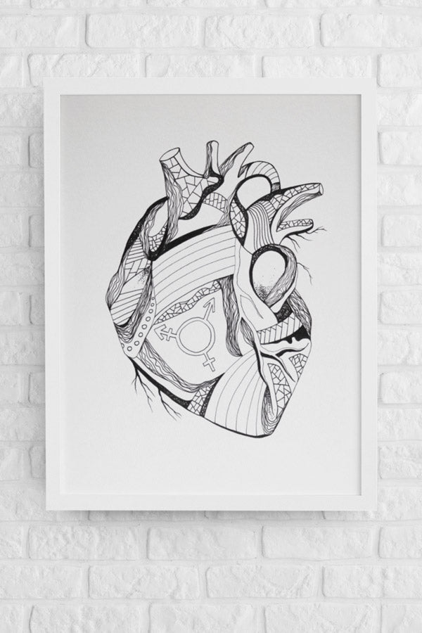 Pride Heart: Original Pen and Ink Artwork + NFT Version 
