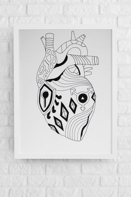 Pride Heart II: Original Pen and Ink Artwork + NFT Version 