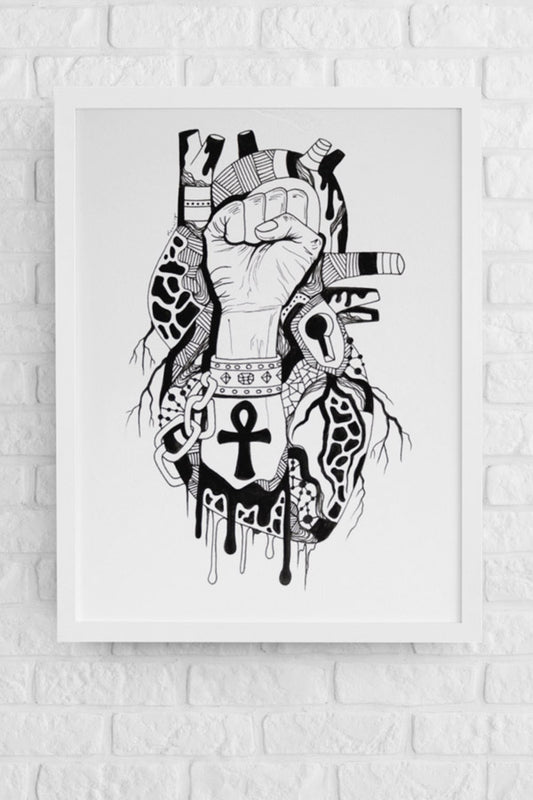 Revolting Heart: Original Pen and Ink Artwork + NFT Version 