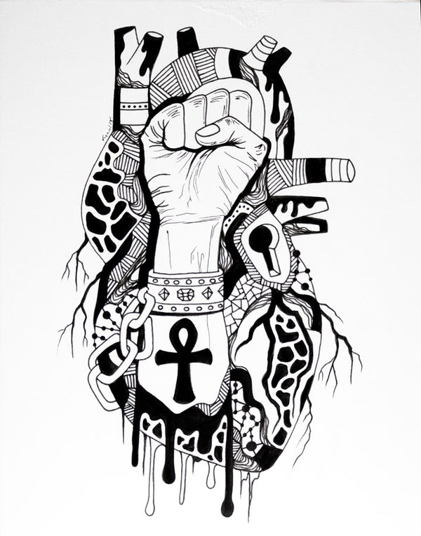 Revolting Heart: Original Pen and Ink Artwork + NFT Version 
