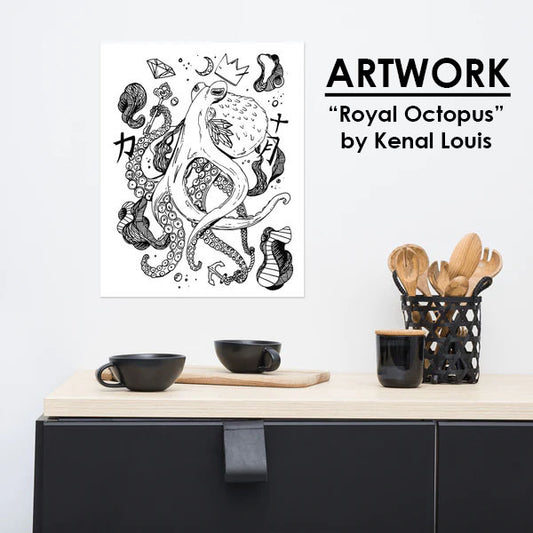 Octopus Wall Artwork "Royal Octopus" Creative Art Print