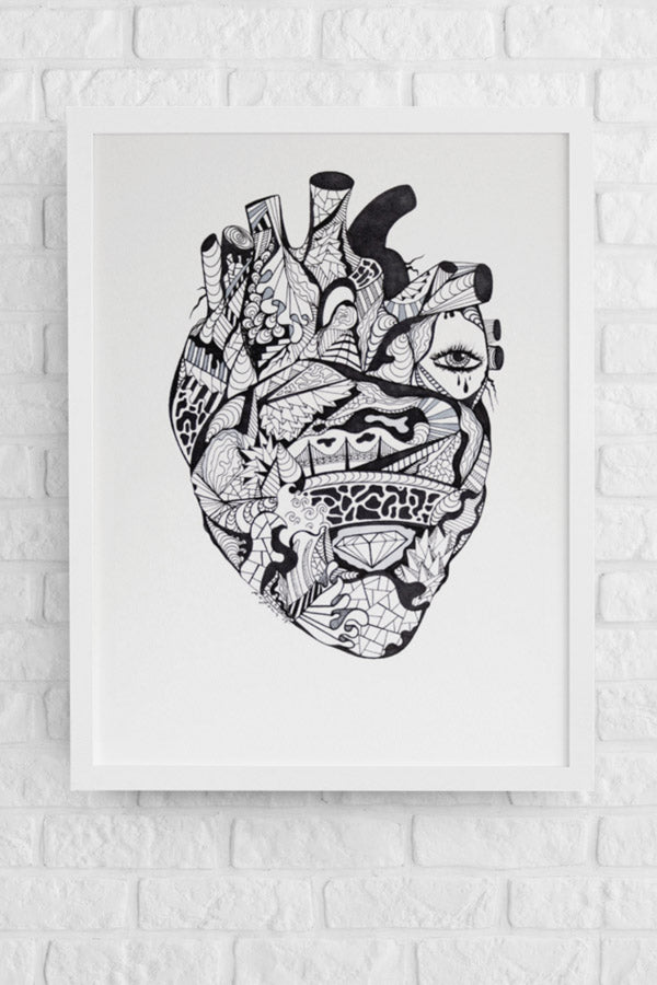 Transparent Heart: Original Pen and Ink Artwork + NFT Version 