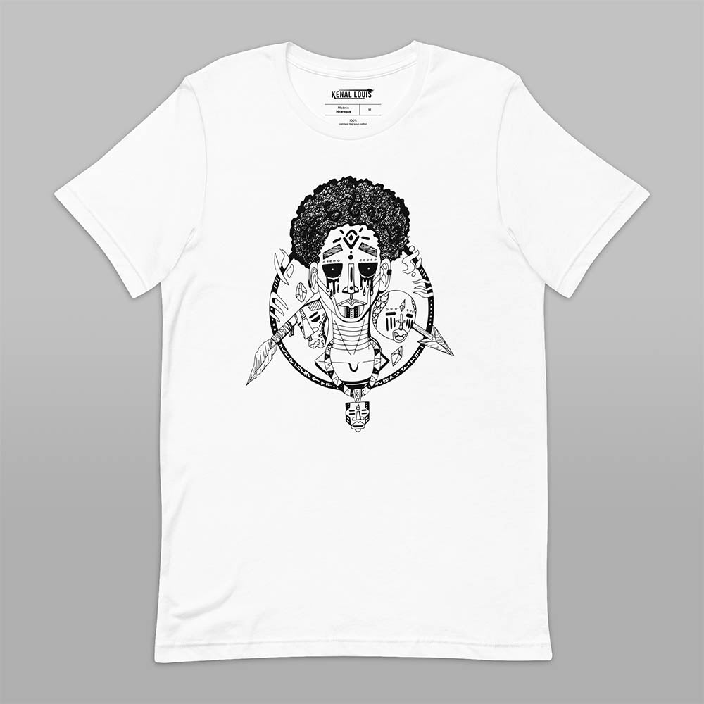 Unique & Powerful Afro T-shirt "Boy Between Warring Tribes"