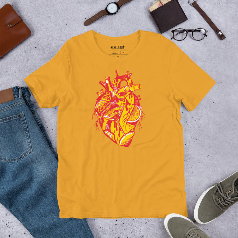 The Most Unique Cocktail Heart T-Shirt: Yellow Red Edition