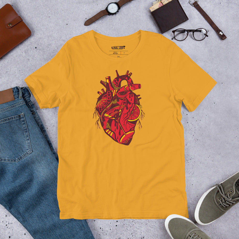 The Most Unique Cocktail Heart Shirt: Burgundy Red Edition