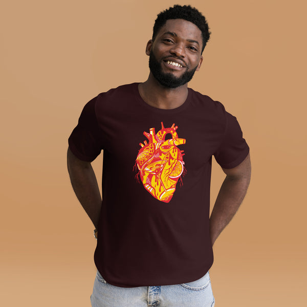 The Most Unique Cocktail Heart T-Shirt: Yellow Red Edition