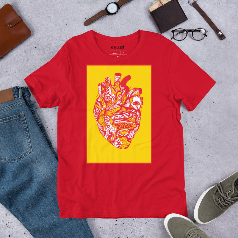 Unique Transparent Heart T-Shirt: Creative Heart Graphic Tee