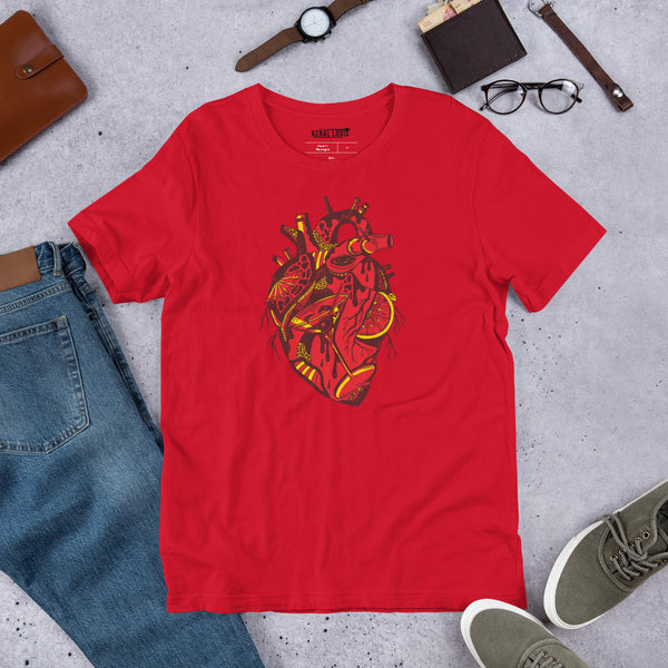The Most Unique Cocktail Heart Shirt: Burgundy Red Edition